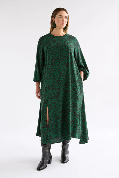 Dega Dress - Green Sinda Print
