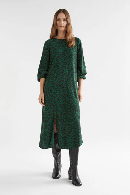 Dega Dress - Green Sinda Print