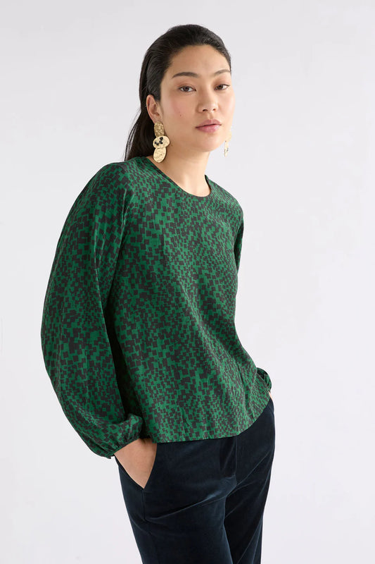 Muraa Top - Green Sinda Print