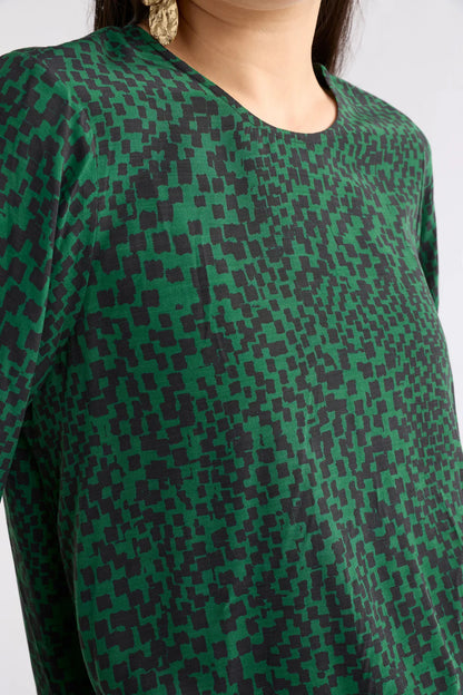 Muraa Top - Green Sinda Print