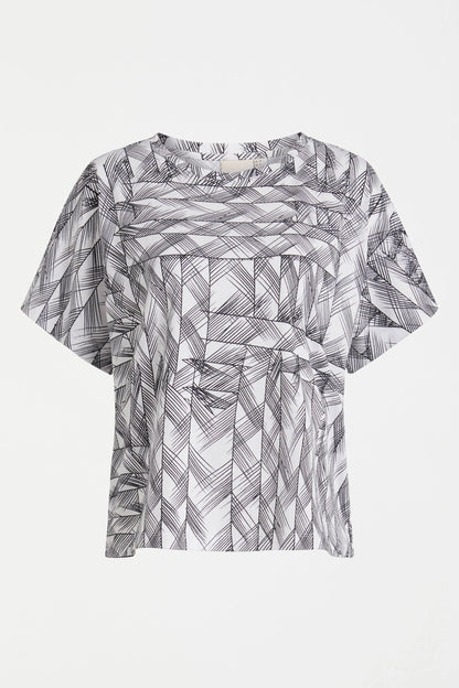 Haki Short Sleeve TShirt - White Line Print