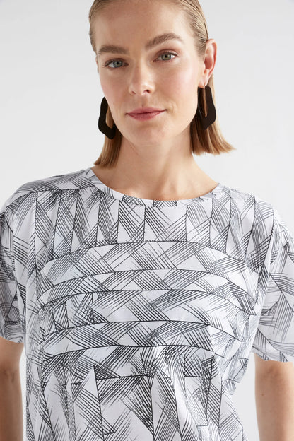 Haki Short Sleeve TShirt - White Line Print