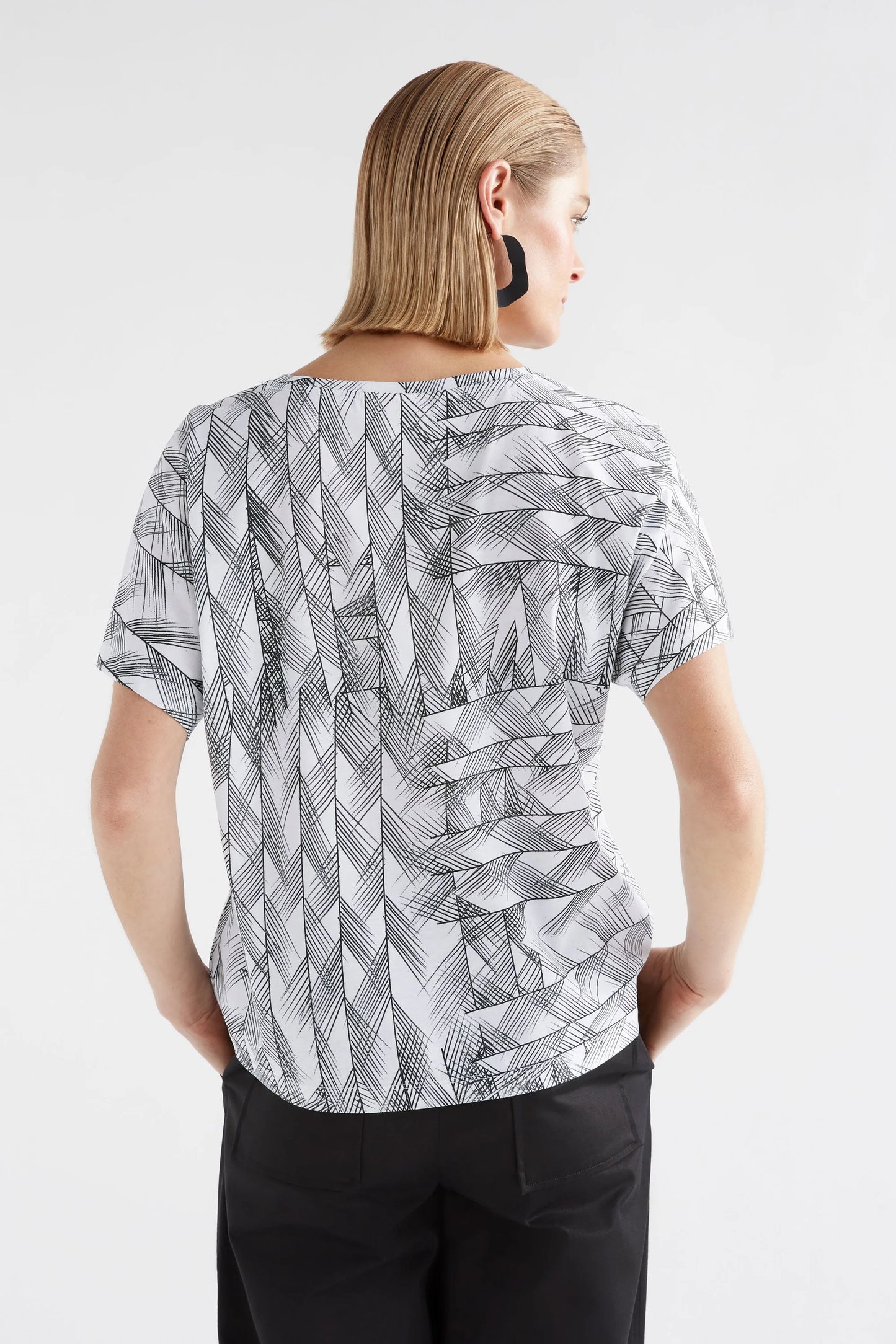 Haki Short Sleeve TShirt - White Line Print