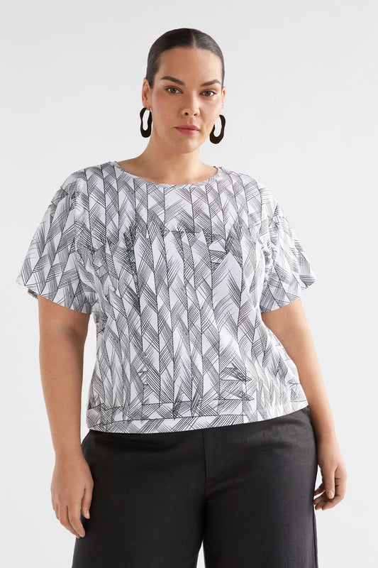 Haki Short Sleeve TShirt - White Line Print