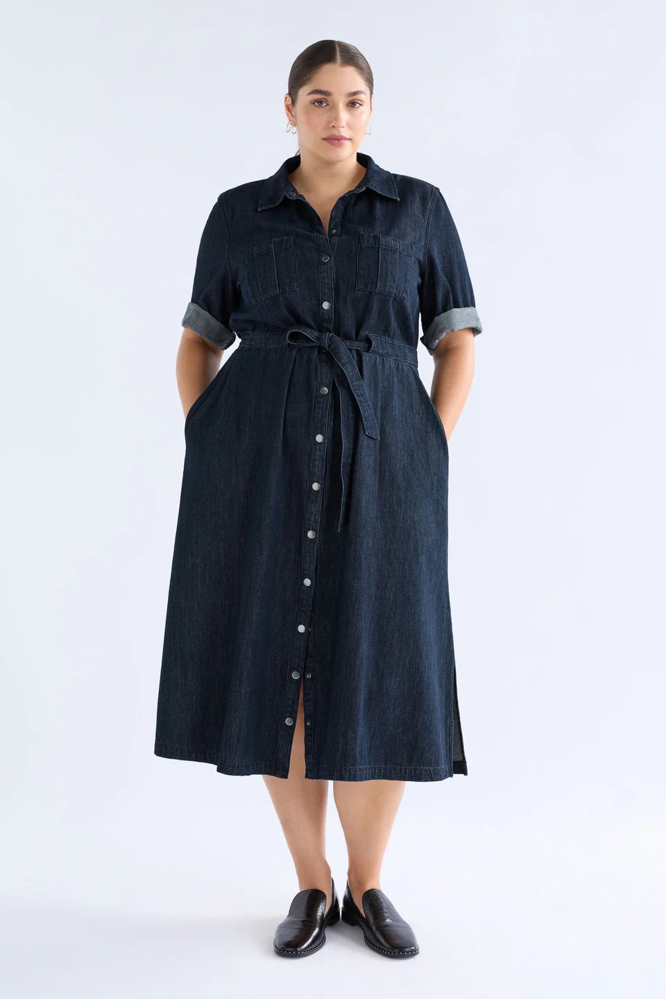 Valor Shirt Dress - Mid Blue Denim