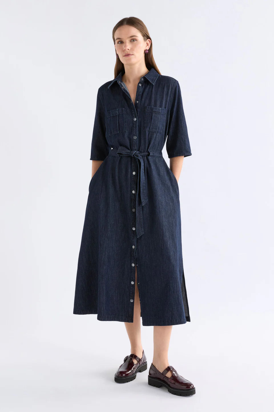 Valor Shirt Dress - Mid Blue Denim