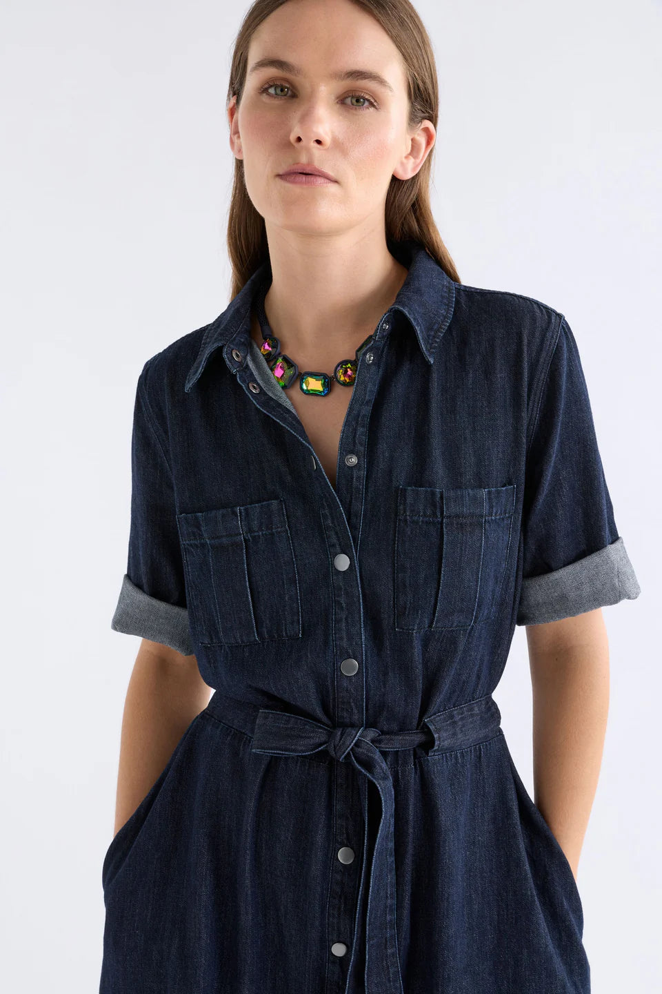 Valor Shirt Dress - Mid Blue Denim