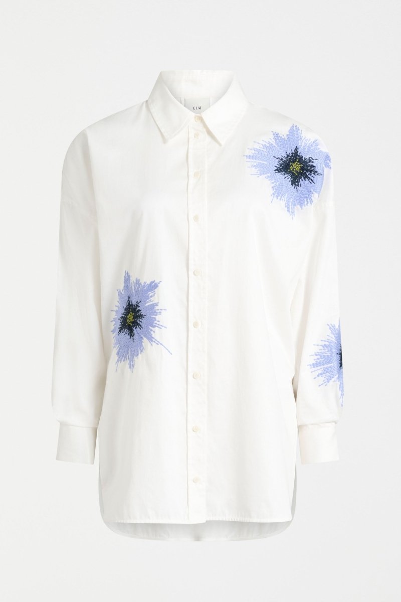 Eiren Relaxed Shirt - White/Lilac Blue