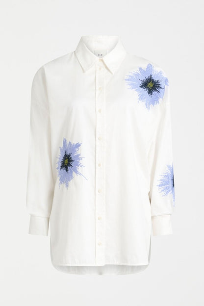 Eiren Relaxed Shirt - White/Lilac Blue