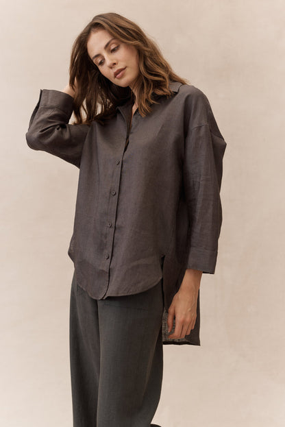 Boyfriend Shirt - Charcoal