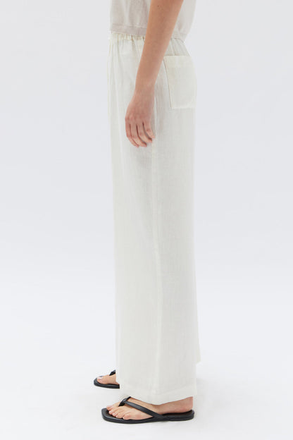Amelia Linen Pant - Antique White