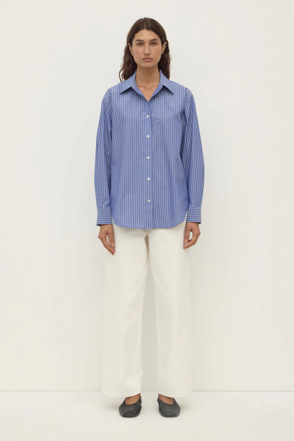 Anais Stripe LS Shirt - Blue/White Stripe