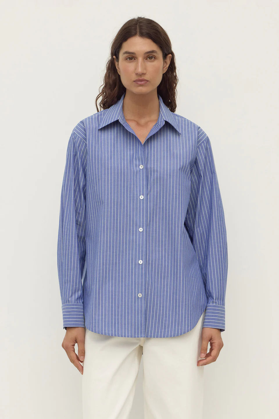 Anais Stripe LS Shirt - Blue/White Stripe