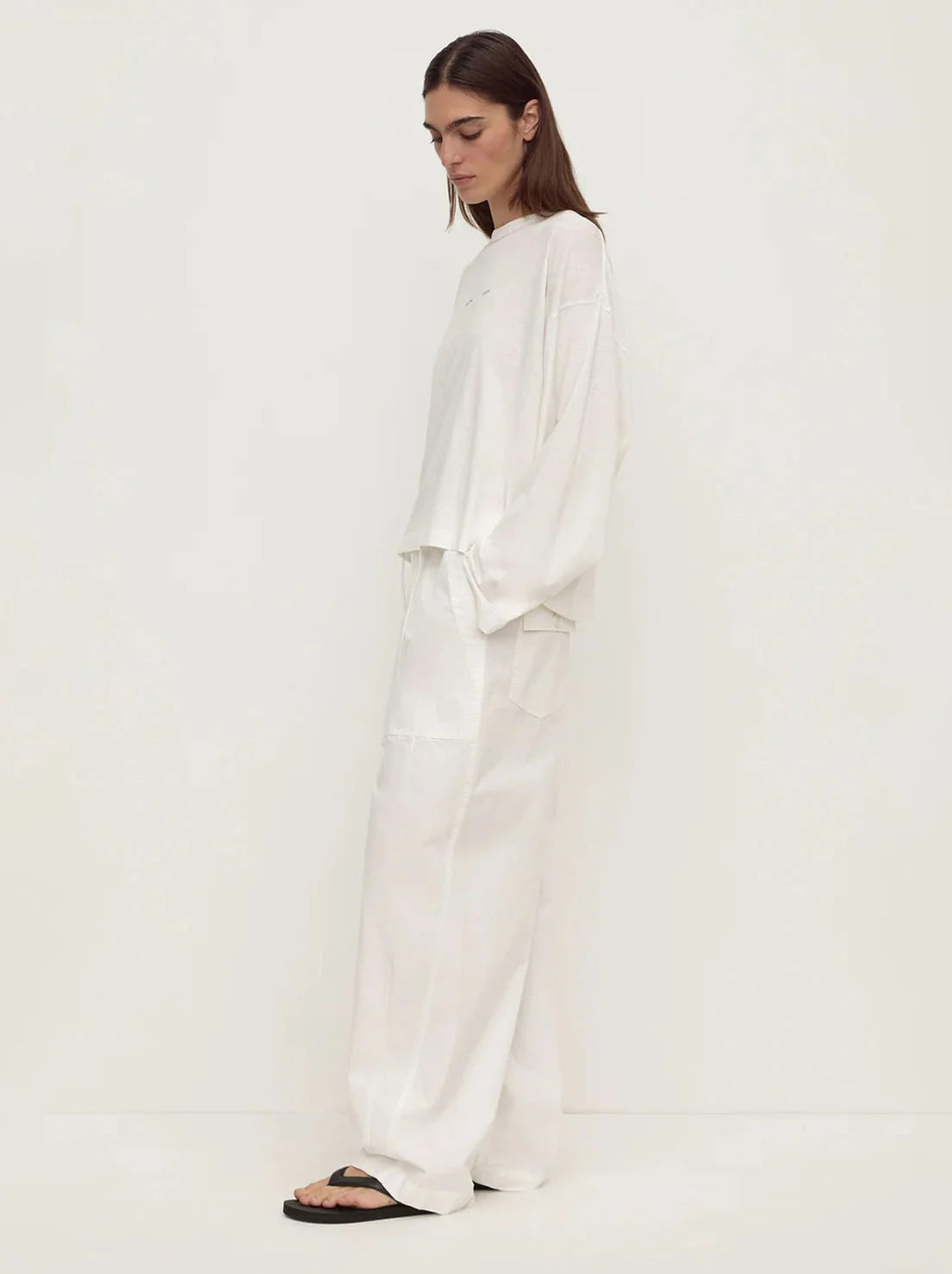 Slow Burn Wide LS Tee - Antique White