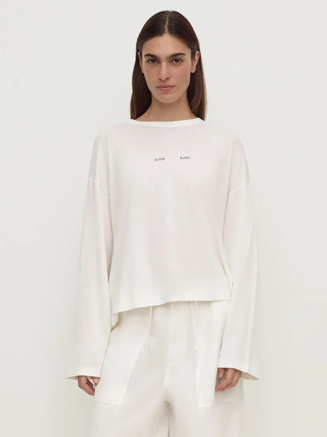 Slow Burn Wide LS Tee - Antique White