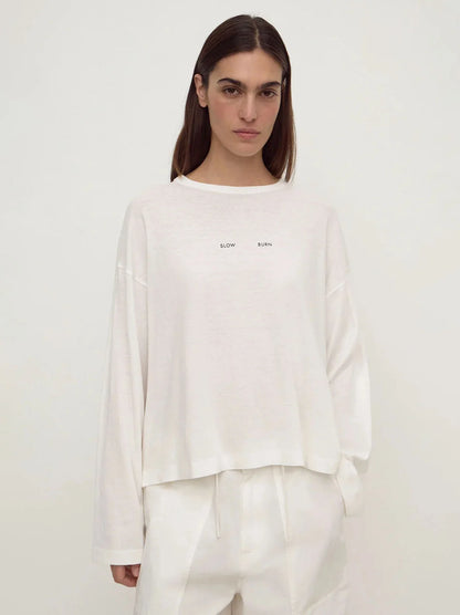 Slow Burn Wide LS Tee - Antique White