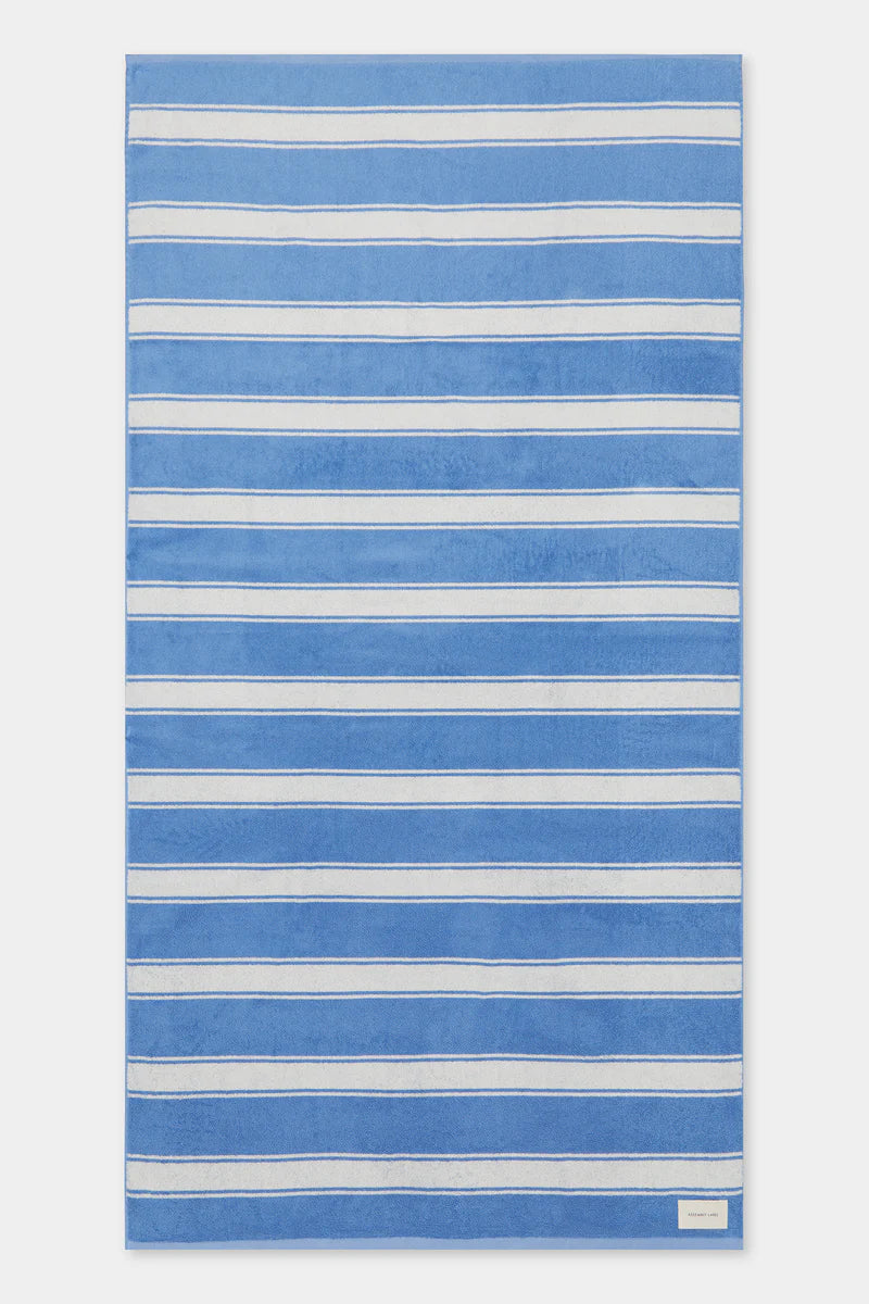 Beach Towel - True Navy/Cream Stripe