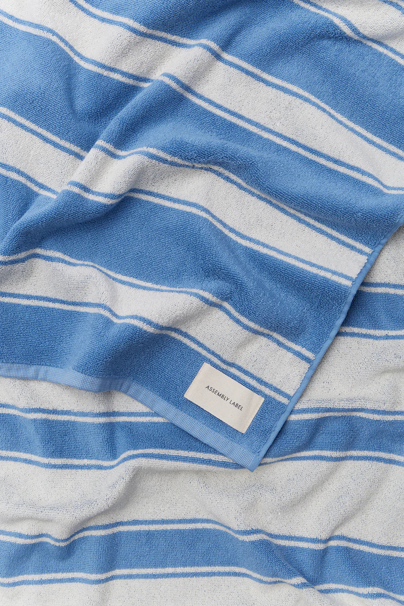 Beach Towel - True Navy/Cream Stripe