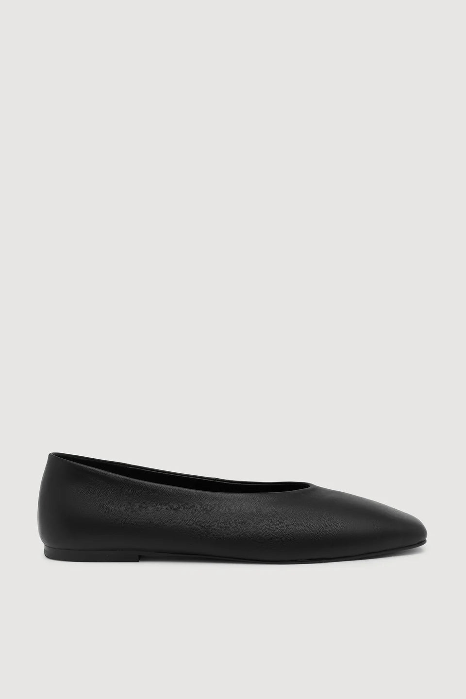 Andrea Leather Ballet Flat - Black
