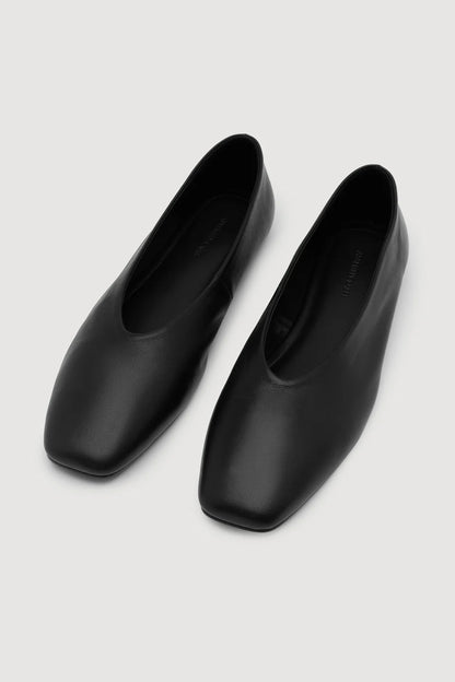 Andrea Leather Ballet Flat - Black