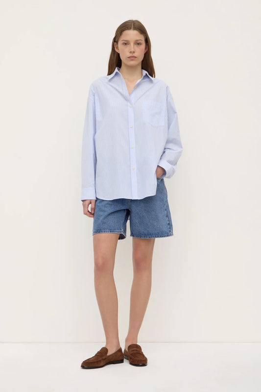 Avoca Stripe LS Shirt - Blue/White Stripe