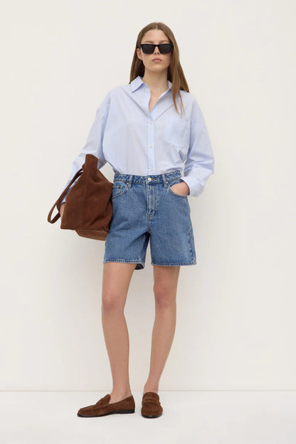 Avoca Stripe LS Shirt - Blue/White Stripe