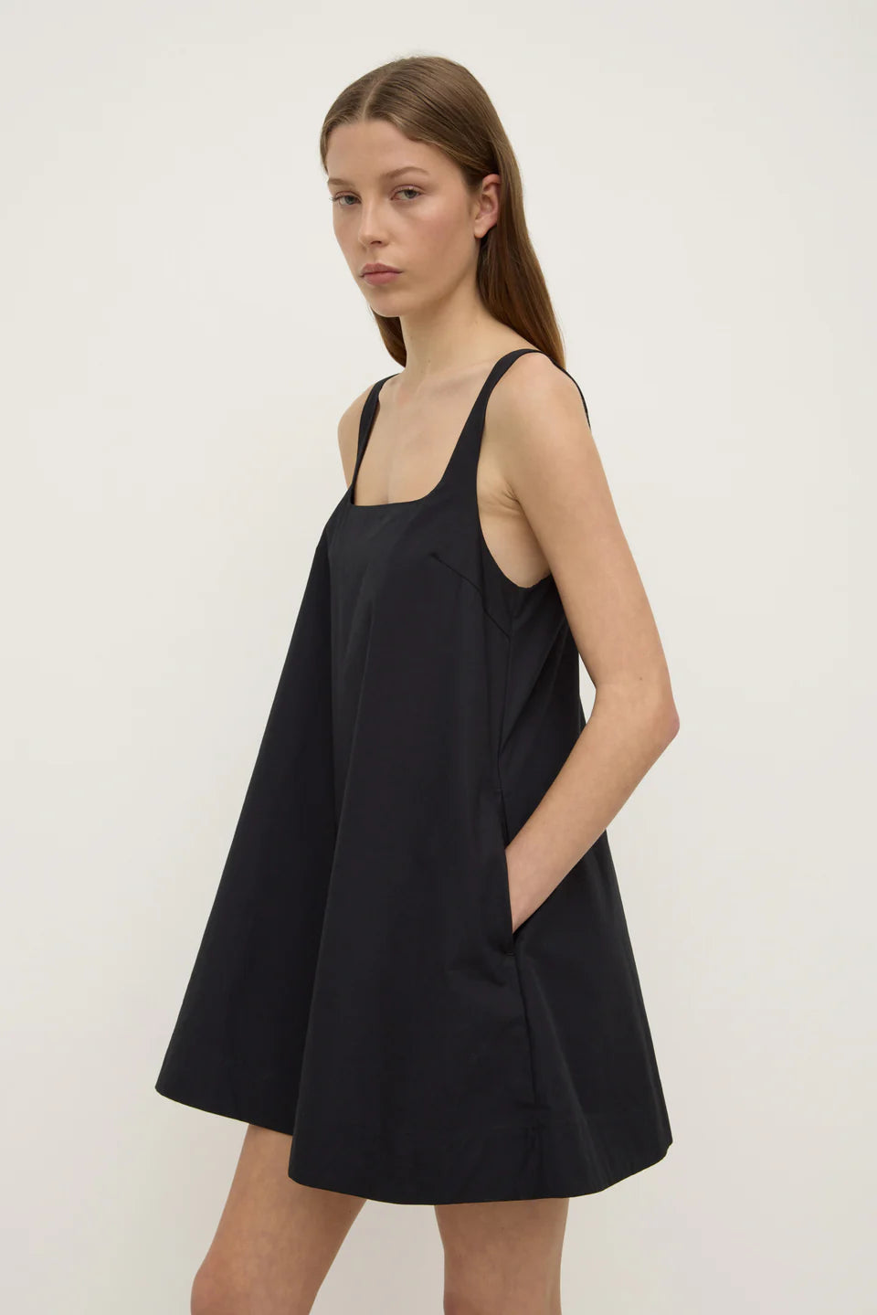 Becca Cotton Drill Mini Dress - Black