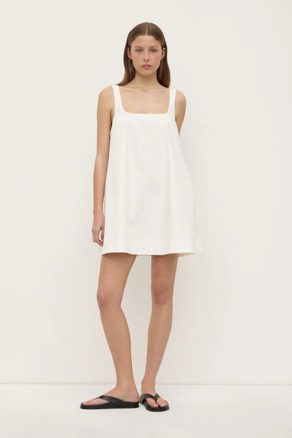 Becca Cotton Drill Mini Dress - White