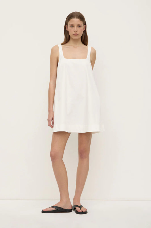 Becca Cotton Drill Mini Dress - White