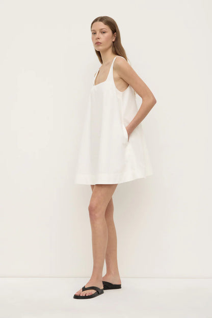 Becca Cotton Drill Mini Dress - White