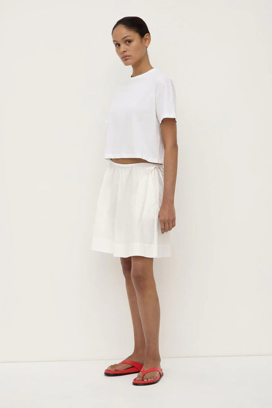 Bella Poplin Skirt - White