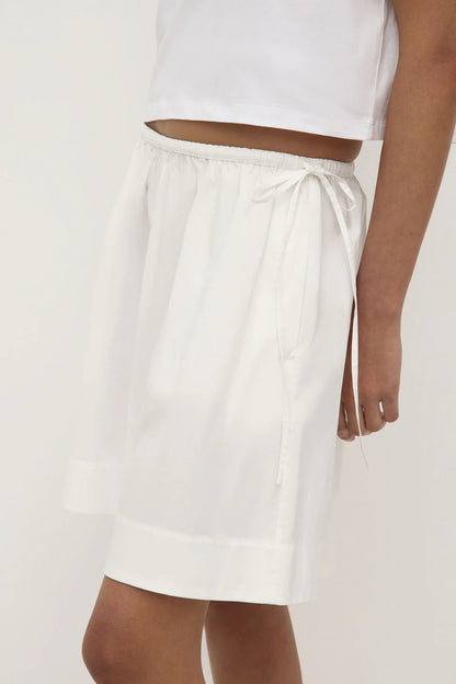 Bella Poplin Skirt - White