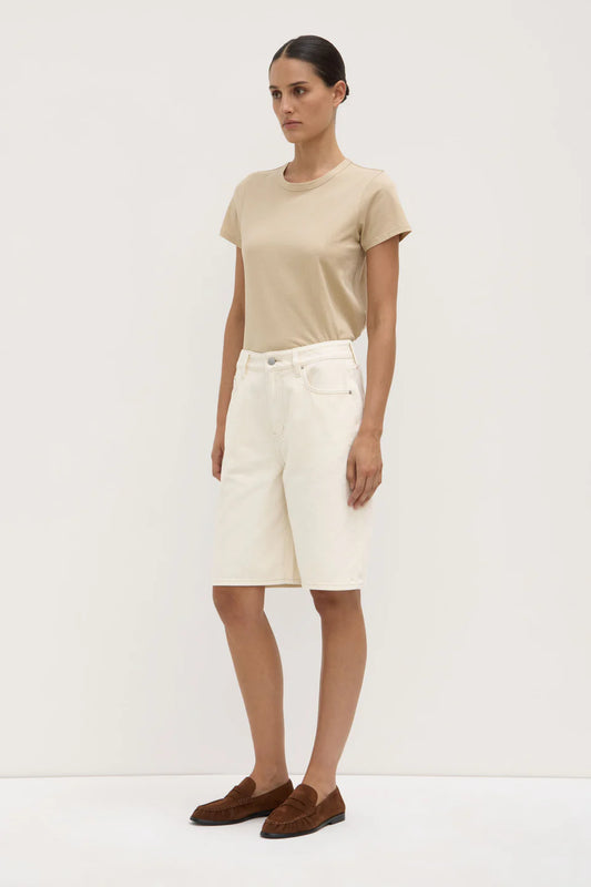 Bermuda Denim Short - Ecru