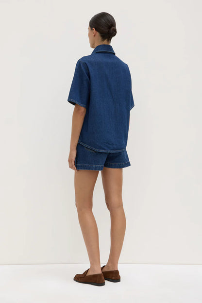 Boxy Denim SS Shirt - Heritage Blue