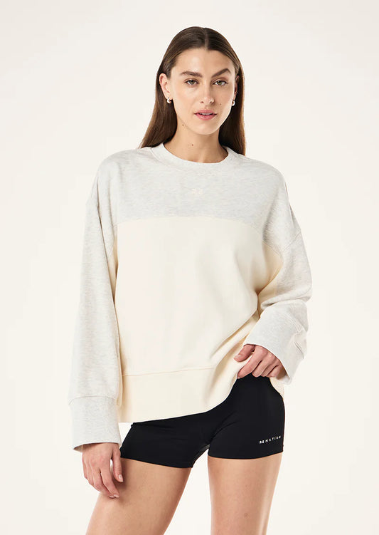 Club Sweat - Grey Marle/Whisper White Cream