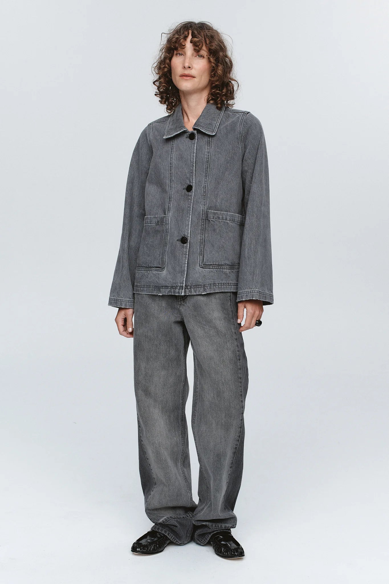 Cropped Pea Jacket - Stone