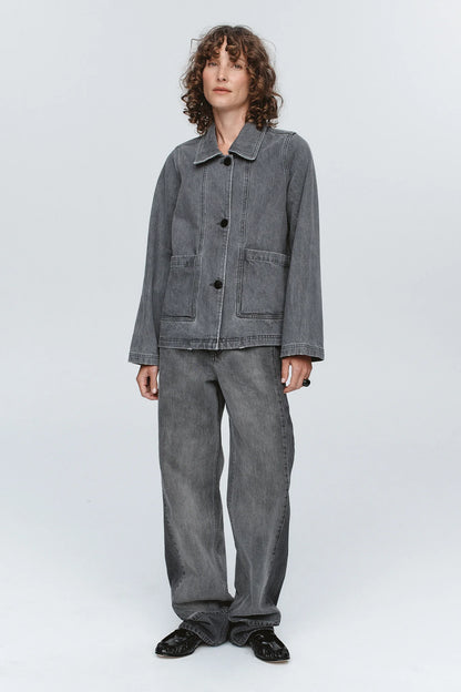 Cropped Pea Jacket - Stone