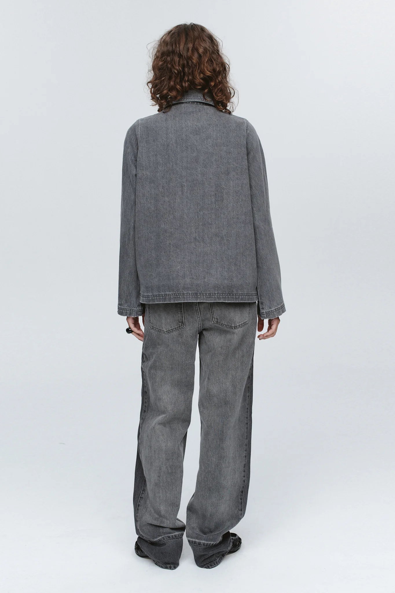 Cropped Pea Jacket - Stone