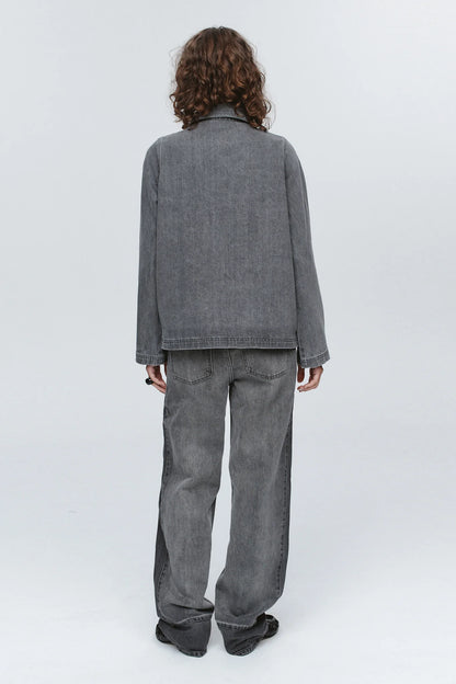 Cropped Pea Jacket - Stone