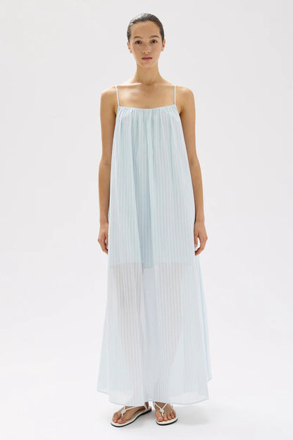 Cammy Stripe Maxi Dress - Blue Haze/White