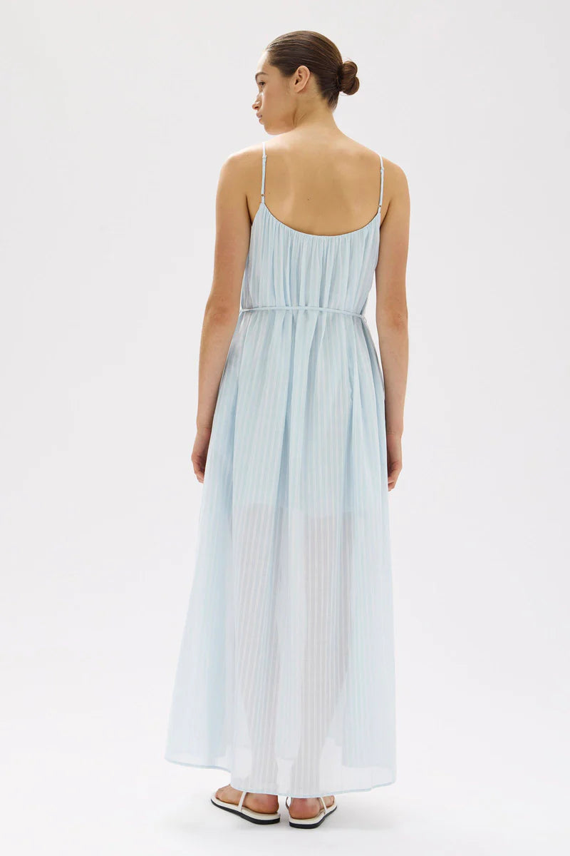 Cammy Stripe Maxi Dress - Blue Haze/White