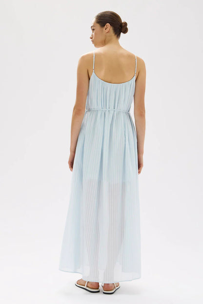 Cammy Stripe Maxi Dress - Blue Haze/White