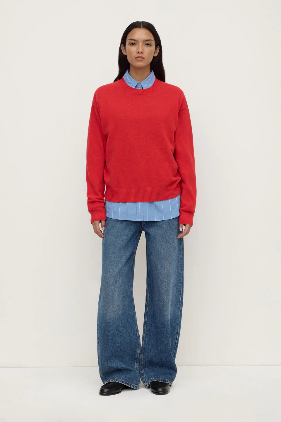 Carter Brushed Wool Sweater - Flame