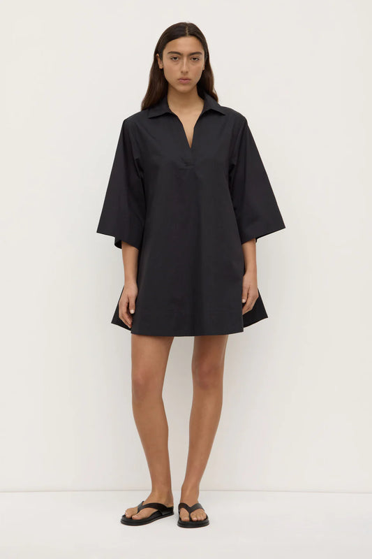 Claire Mini Shirt Dress - Black