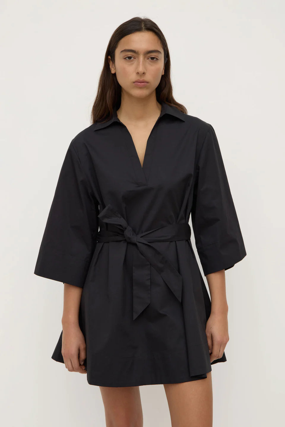Claire Mini Shirt Dress - Black