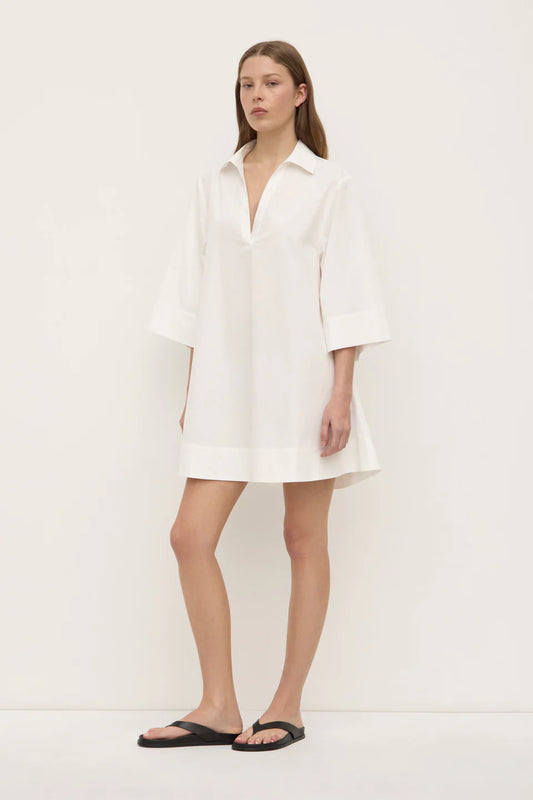 Claire Mini Shirt Dress - White