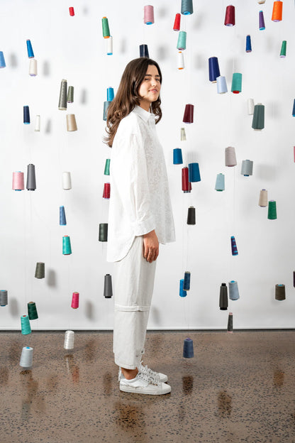 Jarrah Shirt - Embroidered White