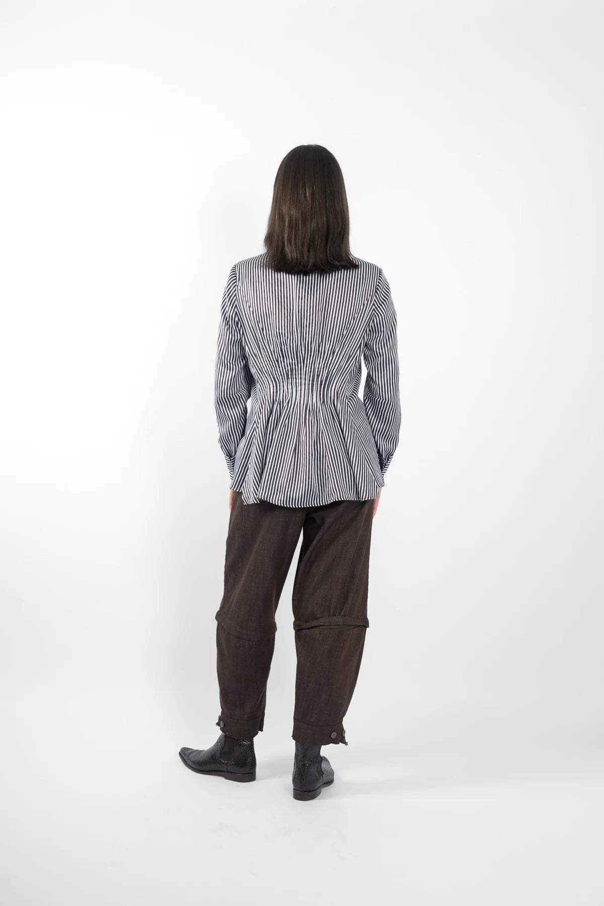 Keyes Shirt - Blue/Brown Stripe