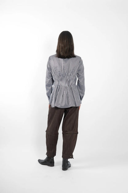 Keyes Shirt - Blue/Brown Stripe