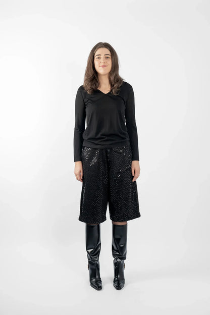 M.A. Dainty Trucker - Black Sequins